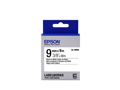 Picture of Epson Label Cartridge Standard LK-3WBN Standard Black/White 9mm (9m)