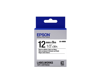Attēls no Epson Label Cartridge Standard LK-4WBN Black/White 12mm (9m)