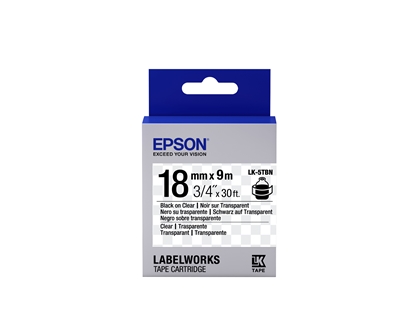 Изображение Epson Label Cartridge Transparent LK-5TBN Black/Transparent 18mm (9m)