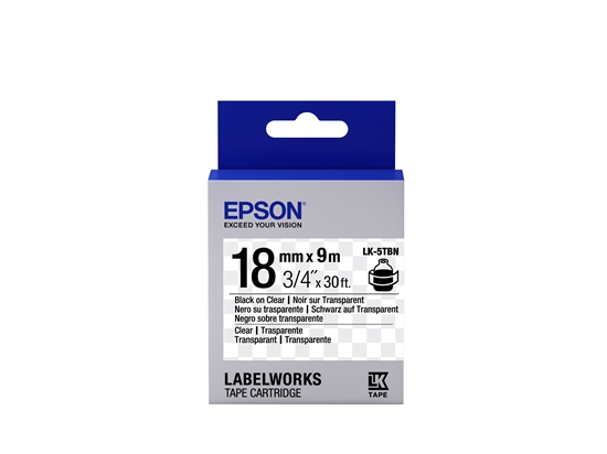 Изображение Epson Label Cartridge Transparent LK-5TBN Black/Transparent 18mm (9m)