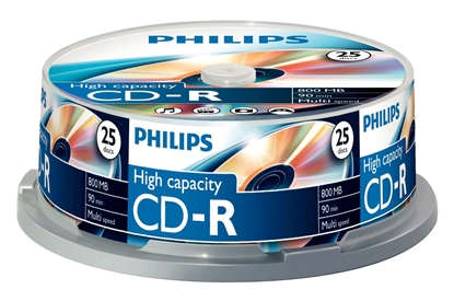 Attēls no 1x25 Philips CD-R 90Min 800MB 40x SP