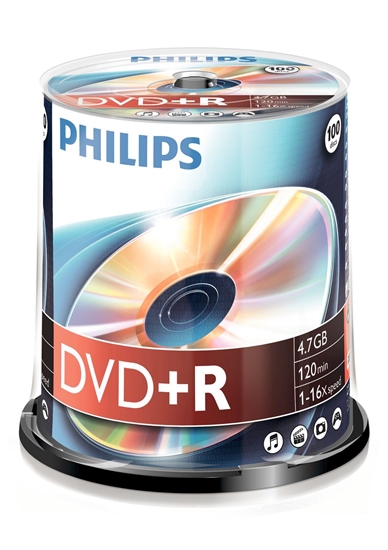 Изображение 1x100 Philips DVD+R 4,7GB 16x SP