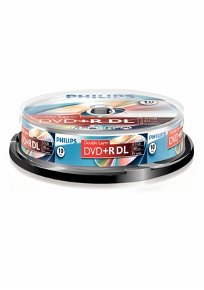 Pilt 1x10 Philips DVD+R 8,5GB DL 8x SP
