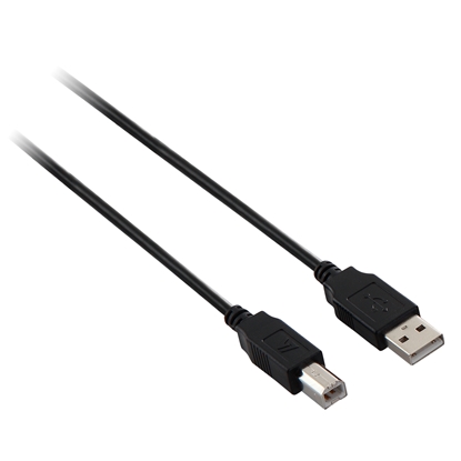 Изображение V7 Black USB Cable USB 2.0 A Male to USB 2.0 B Male 3m 10ft