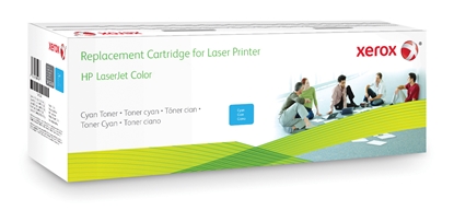 Picture of Xerox Cyan toner cartridge. Equivalent to HP CE401A. Compatible with HP Colour LaserJet M551DN, Colour LaserJet M551
