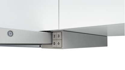 Изображение Bosch Serie 4 DFT63AC50 cooker hood Semi built-in (pull out) Silver 360 m³/h D