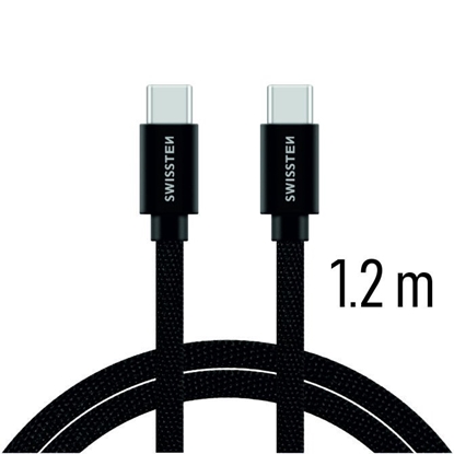 Attēls no Swissten Textile Universal Quick Charge 3.1 USB-C to USB-C Data and Charging Cable 1.2m