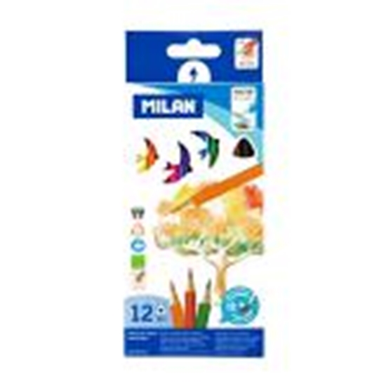 Picture of Akvareļu zīmuļi 12 krāsas,  trīsstūrveida,  Milan