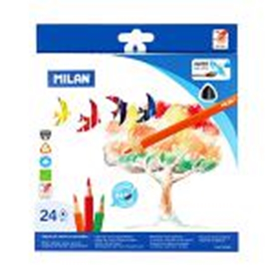 Picture of Akvareļu zīmuļi 24 krāsas,  trīsstūrveida,  Milan