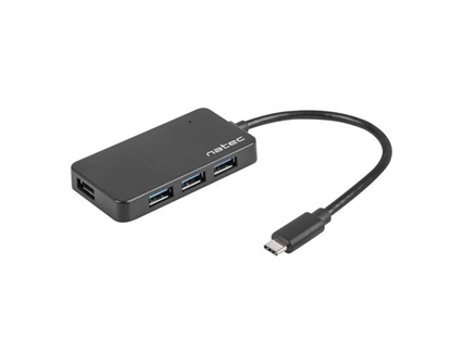 Attēls no Koncentrator USB 4 porty Silkworm USB 3.0 czarny USB-C 