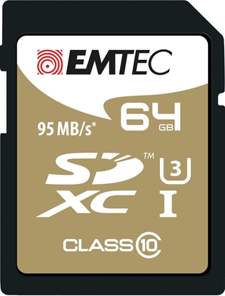 Picture of EMTEC SD Card  64GB SDXC (CLASS10) Speedin + Kartenblister