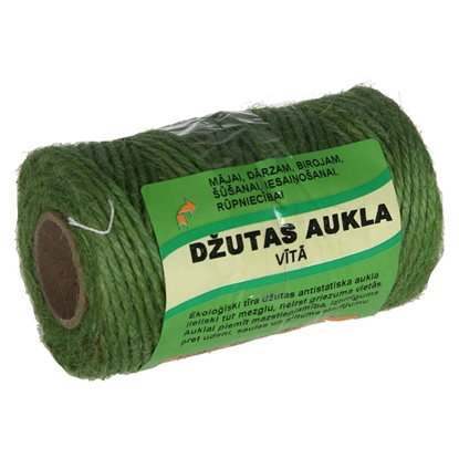 Attēls no Aukla džutas zaļa 2mm 100g kartona spole