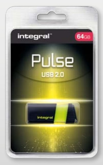 Picture of Integral 64GB USB2.0 DRIVE PULSE YELLOW USB flash drive USB Type-A 2.0