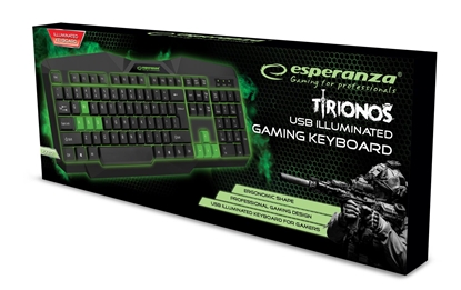 Attēls no Esperanza EGK201G keyboard USB QWERTY UK English Black, Green