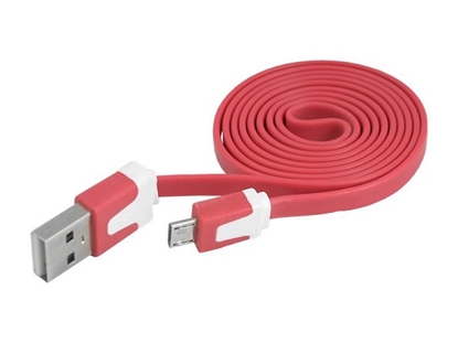 Picture of USB - Micro USB datu pārraides un lādēšanas kabelis 1m sarkans LX8396