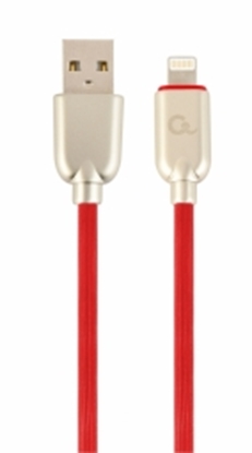 Изображение Gembird USB Male - Lightning Male Premium rubber 1m Red