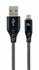 Изображение Gembird USB Male - Micro USB Male Premium cotton braided 1m Black/White