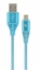 Attēls no Gembird USB Male - Micro USB Male Premium cotton braided 2m Blue/White