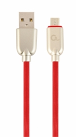 Picture of Gembird USB Male - Micro USB Male Premium rubber 1m Red
