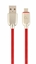 Attēls no Gembird USB Male - Micro USB Male Premium rubber 1m Red