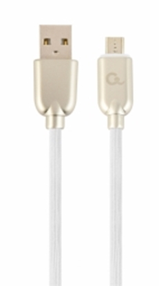 Изображение Gembird USB Male - Micro USB Male Premium rubber 2m White