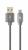 Picture of Gembird USB Male - Micro USB Male Premium spiral metal 1m Metallic Grey