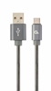 Picture of Gembird USB Male - USB Type C Male Premium spiral metal 1m Metallic Grey