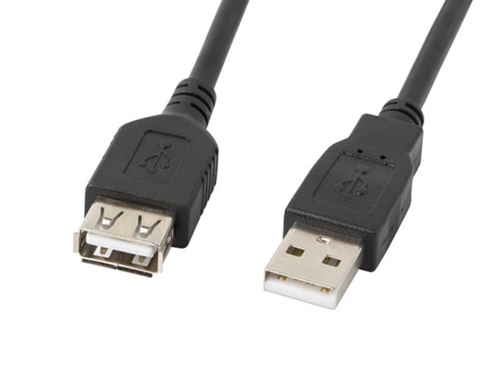 Picture of LANBERG USB EXTENSION CABLE 2.0 AM-AF 1.8M (BLACK) CA-USBE-10CC-0018-BK