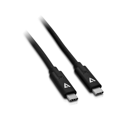 Изображение V7 Black USB Cable USB-C Male to USB-C Male 2m 6.6ft