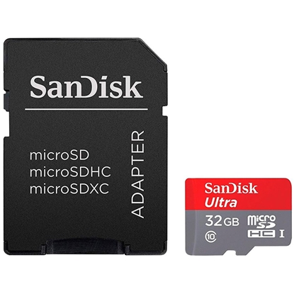 Attēls no Sandisk microSDHC 32GB Card + Adapter