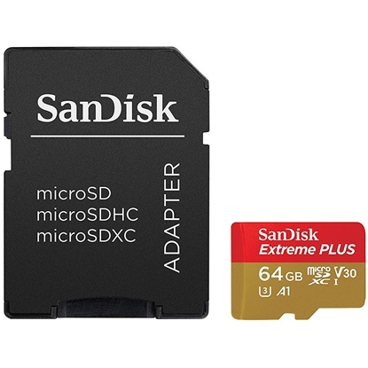 Attēls no Sandisk Extreme Plus MicroSDXC 64GB + Adapter