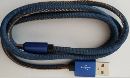 Attēls no Gembird USB Male - USB Type C Male Premium denim 1m Blue