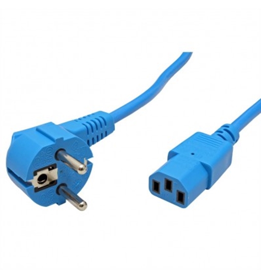 Picture of ROLINE Power Cable, straight IEC Connector, blue, 1.8 m