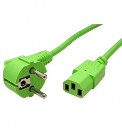 Attēls no ROLINE Power Cable, straight IEC Connector, green, 1.8 m