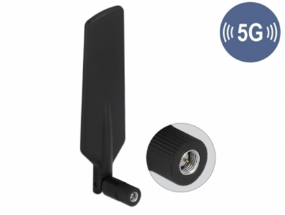 Picture of Delock 5G LTE Antenna SMA plug -1 - 3 dBi omnidirectional rotatable with tilt joint black