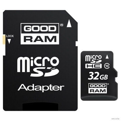 Pilt Goodram MicroSDHC 32GB class 10/UHS 1 + ADAPTER SD