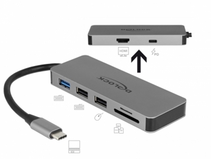 Attēls no Delock USB Type-C™ Docking Station for Mobile Devices 4K - HDMI / Hub / SD / PD 2.0