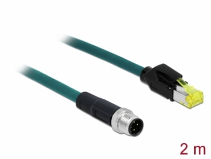 Attēls no Delock Network cable M12 4 pin D-coded to RJ45 Hirose plug TPU 2 m