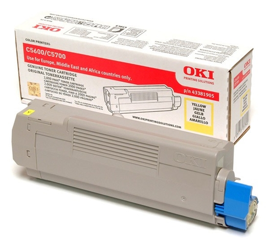 Picture of OKI 43381905 toner cartridge Original Yellow 1 pc(s)