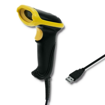 Picture of Qoltec 50860 Wired Laser Barcode Scanner 1D | USB