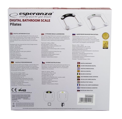 Picture of Esperanza EBS008W personal scale Electronic personal scale Rectangle White