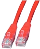 Picture of Intellinet Network Patch Cable, Cat6, 1m, Red, CCA, U/UTP, PVC, RJ45, Gold Plated Contacts, Snagless, Booted, Lifetime Warranty, Polybag