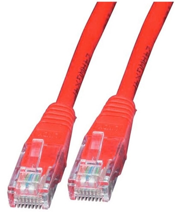 Изображение Intellinet Network Patch Cable, Cat6, 1m, Red, CCA, U/UTP, PVC, RJ45, Gold Plated Contacts, Snagless, Booted, Lifetime Warranty, Polybag