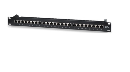 Attēls no Intellinet Patch Panel, Cat5e, FTP, 24-Port, 1U, Shielded, 90° Top-Entry Punch-Down Blocks, Black