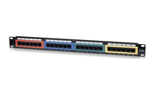 Изображение Intellinet Patch Panel, Cat5e, UTP, 24-Port, 1U, Colour-Coded