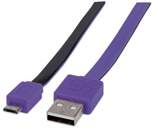 Picture of Manhattan 391368 USB cable 1 m USB 2.0 USB A Micro-USB B Black, Purple