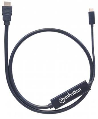 Picture of Manhattan USB-C to HDMI Cable, 4K@30Hz, 1m, Black, Male to Male, Three Year Warranty, Polybag
