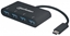 Изображение Manhattan USB-C Dock/Hub, Ports (x4): USB-A (x4), 5 Gbps (USB 3.2 Gen1 aka USB 3.0), External Power Supply Not Needed, Equivalent to Startech HB30C4AB, Cable 20cm, SuperSpeed USB, Black, Three Year Warranty, Blister