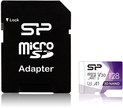 Picture of Silicon Power memory card microSDXC 128GB Superior Pro V30 + adapter