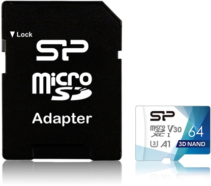 Attēls no Silicon Power memory card microSDXC 64GB Superior Pro V30 + adapter